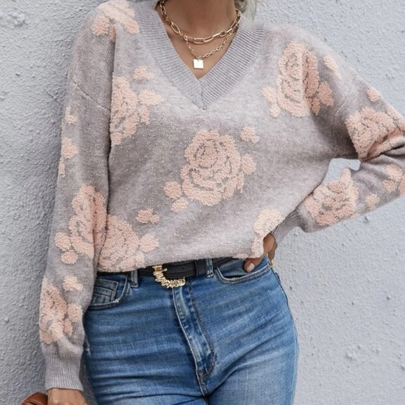 New Fall great floral print sweater - Picture 5 of 5